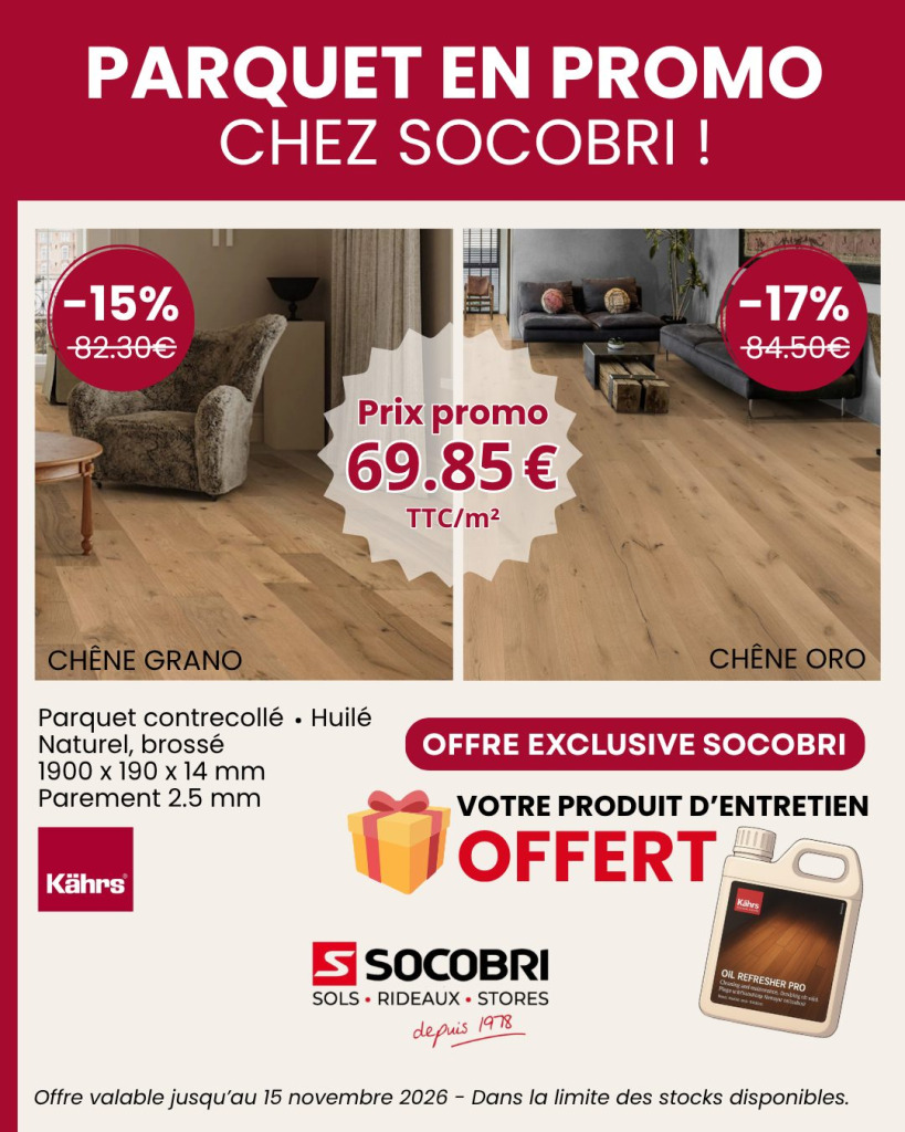 Parquet Kährs en promo à 69.85€/m² !