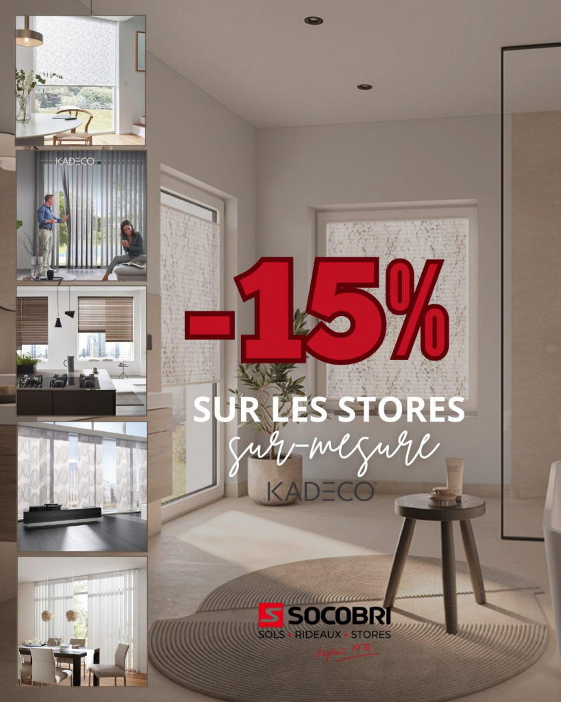 -15% sur les stores sur-mesure KADECO