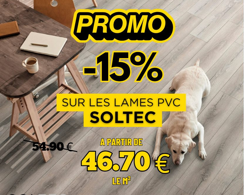 Offre -15% sur les lames de PVC SOLTEC