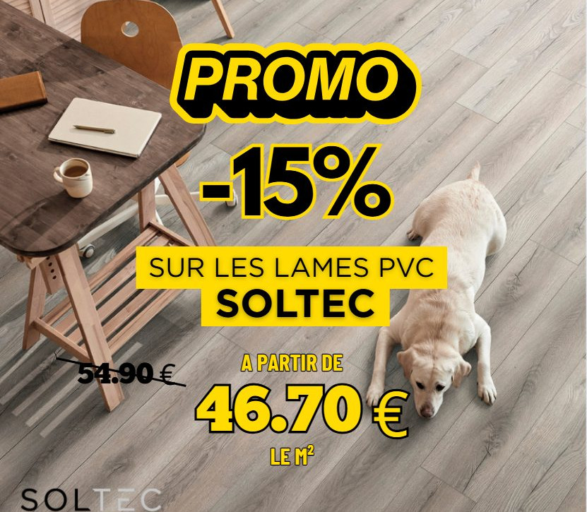 Offre -15% sur les lames de PVC SOLTEC